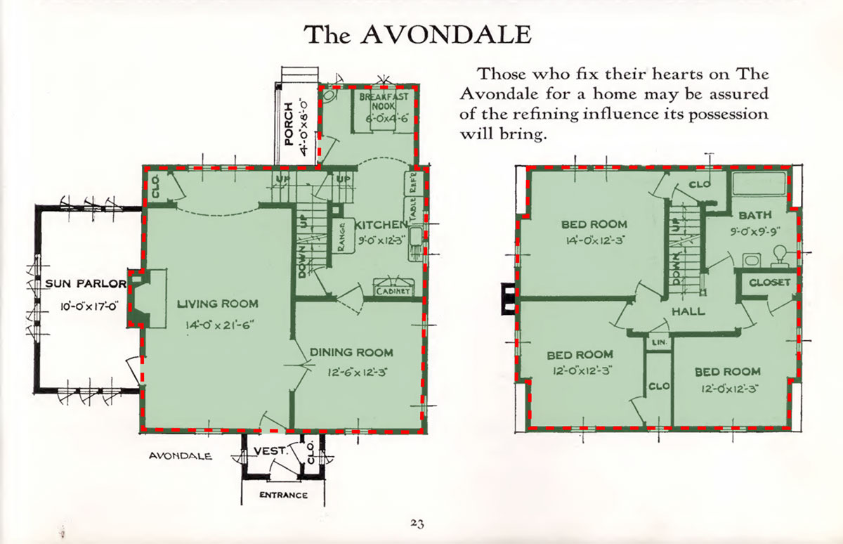 Floor plans annotated to show conditioned spaces, unconditioned spaces, and the thermal envelope.